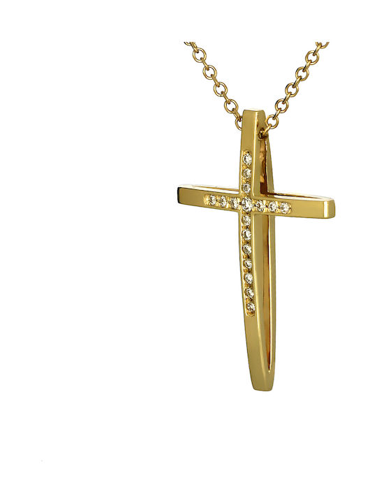 Damen Gold Kreuz 18K