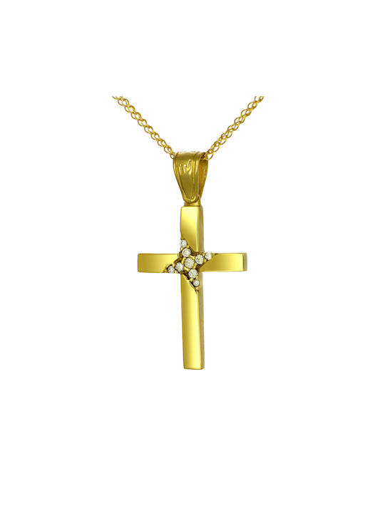 Femeiesc Aur Cruce 14K