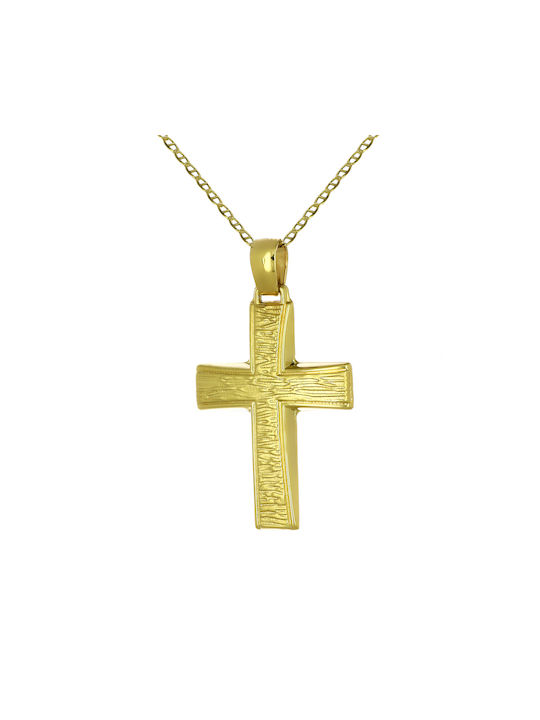 Herren Gold Kreuz 14K