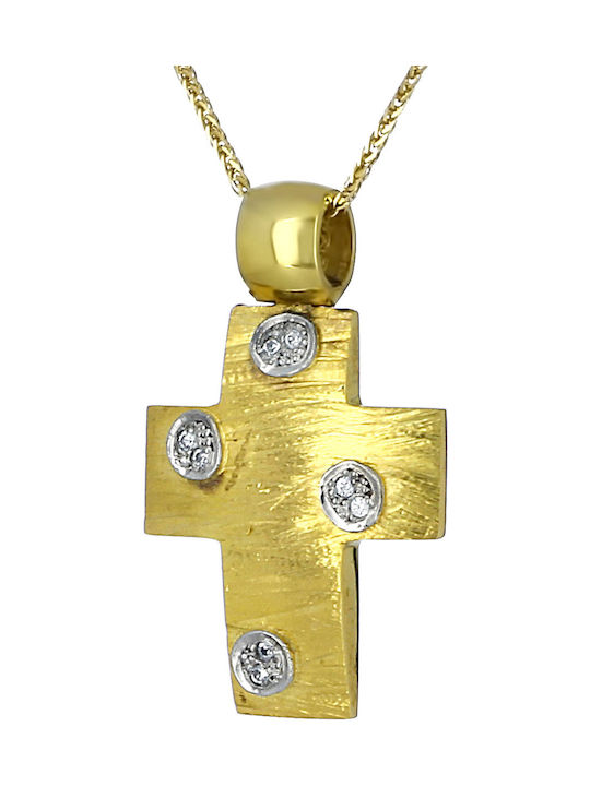 Damen Gold Kreuz 14K