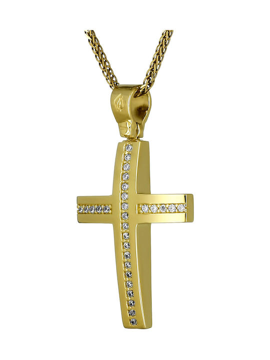 Damen Gold Kreuz 14K