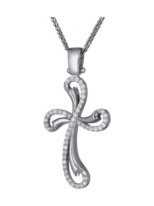 Women's White Gold Cross 14K