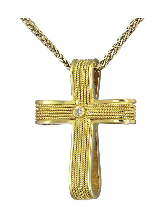 Damen Gold Kreuz 18K