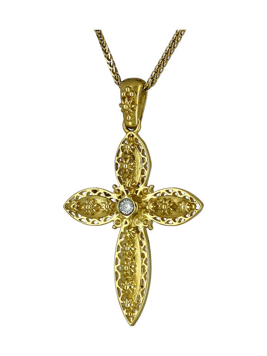 Damen Gold Kreuz 14K