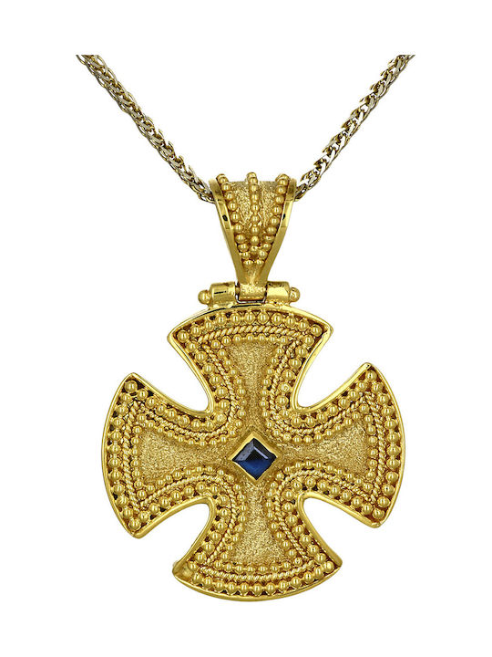 Damen Gold Byzantinisch Kreuz 18K