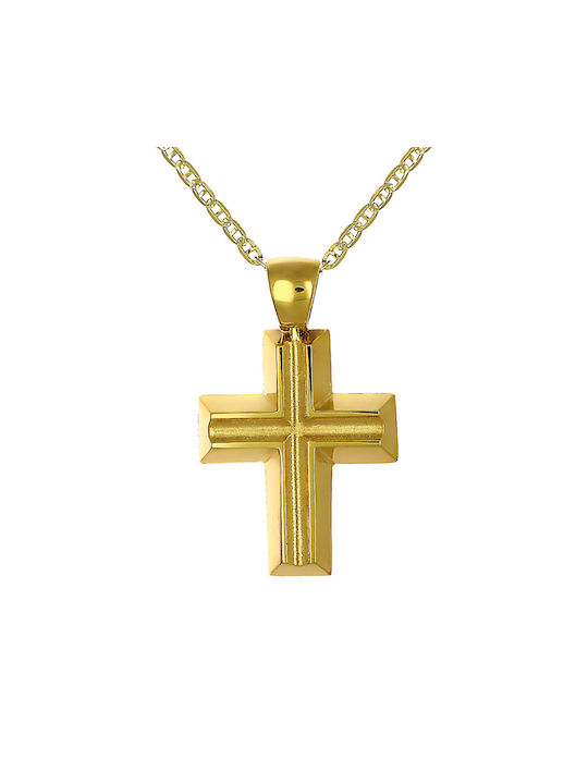 Herren Gold Kreuz 14K