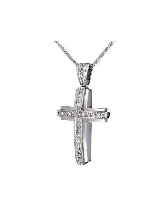 White Gold Cross 14K