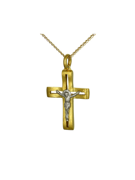 Herren Gold Kreuz 14K mit dem Gekreuzigten