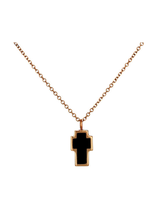 Damen Roségold Kreuz 9K