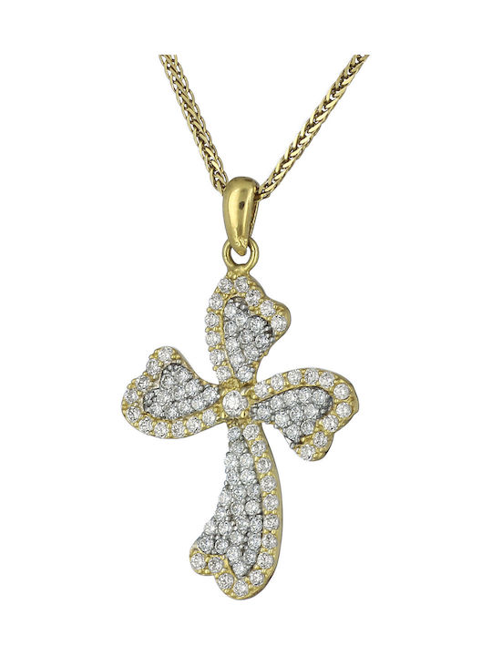 Damen Gold Kreuz 14K