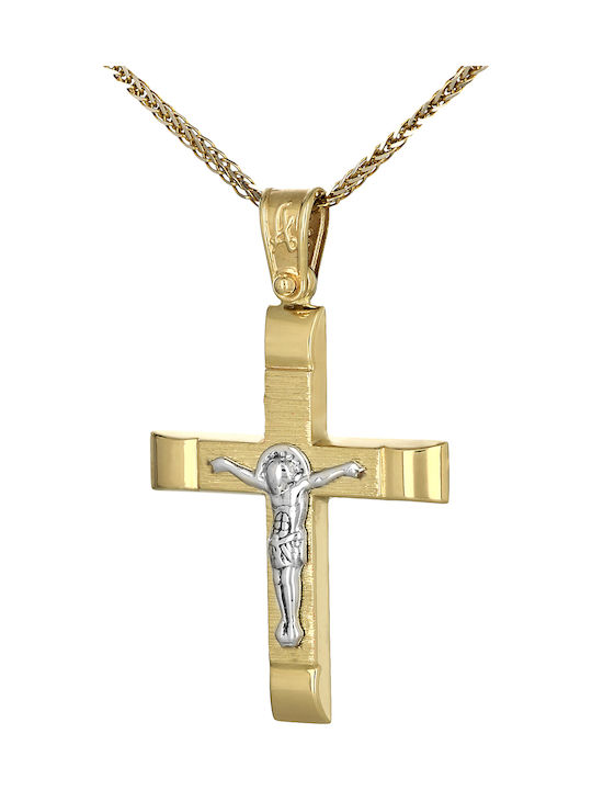 Herren Gold Kreuz 14K mit dem Gekreuzigten