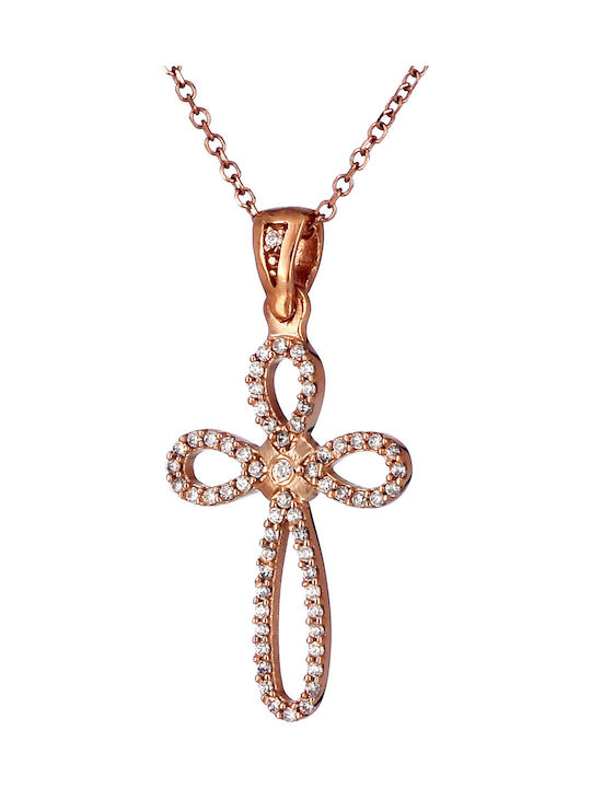 Damen Roségold Kreuz 14K