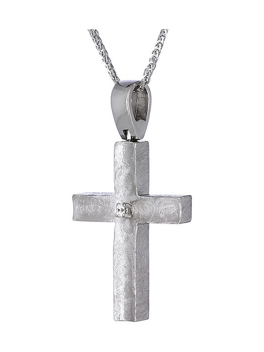 Damen Weißgold Kreuz 14K