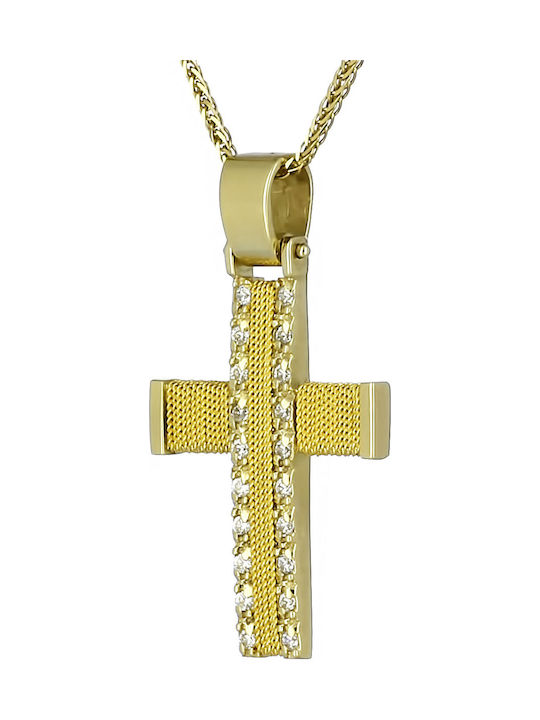 Damen Gold Kreuz 14K