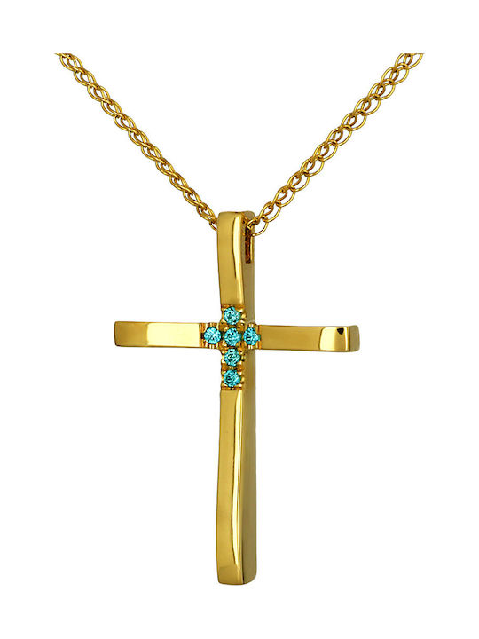 Damen Gold Kreuz 14K