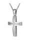 Men's White Gold Cross 14K