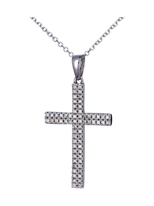 White Gold Cross 18K