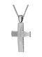 Men's White Gold Cross 14K