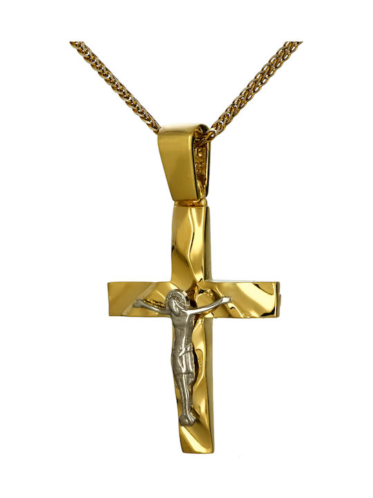 Herren Gold Kreuz 14K mit dem Gekreuzigten