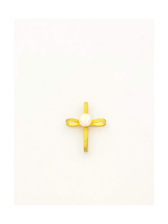 Kirkikosmima Damen Gold Kreuz 14K mit Kette