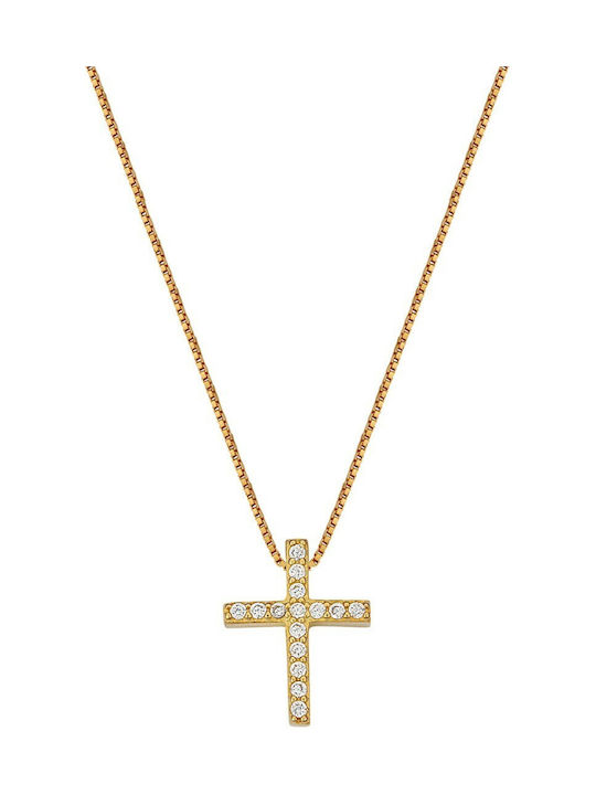 Cross from Gold Plated Silver with Chain