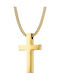 Verorama Men's Cross from Gold Plated Steel with Chain