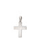 Men's White Gold Cross 14K