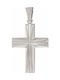 Men's White Gold Cross 14K