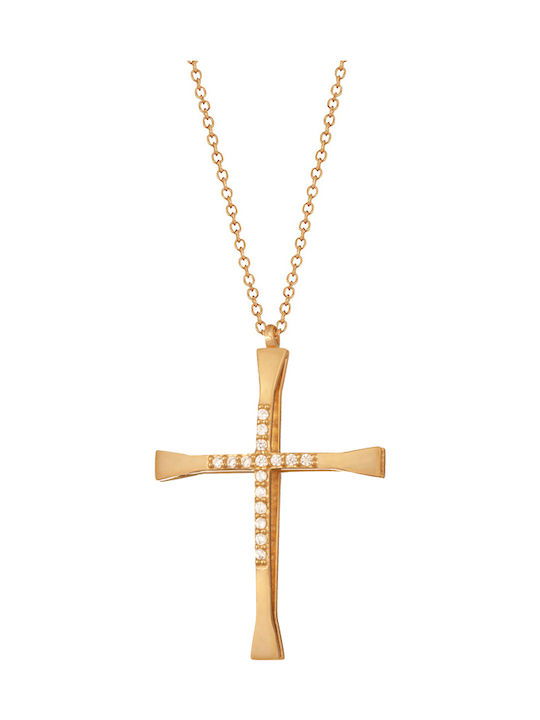 Abadianakis Cruci Feminin Aur 14K cu Lanț