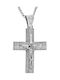 Men's White Gold Cross 14K Double Sided with the Crucified