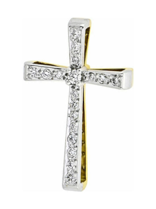 Women's White Gold Cross 18K Double Sided