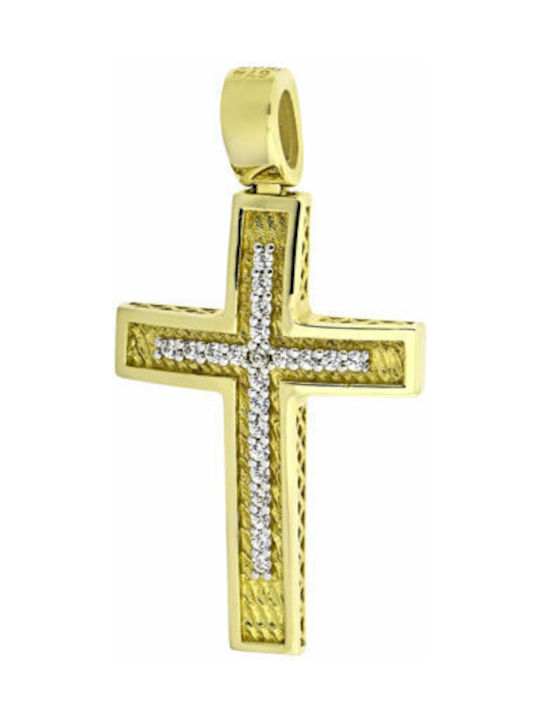 Damen Gold Kreuz 14K Beidseitig