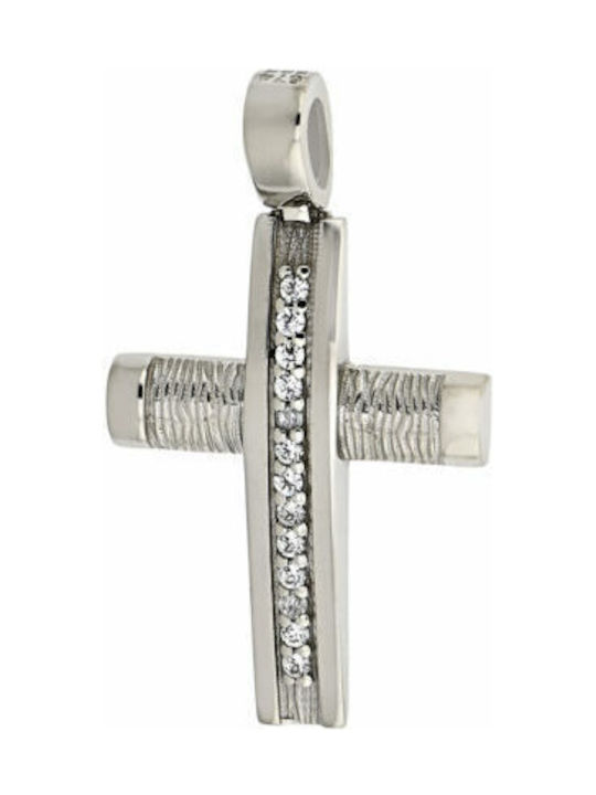 Women's White Gold Cross 14K Double Sided