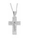 Men's White Gold Cross 14K Double Sided with the Crucified