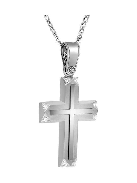 Women's White Gold Cross 14K