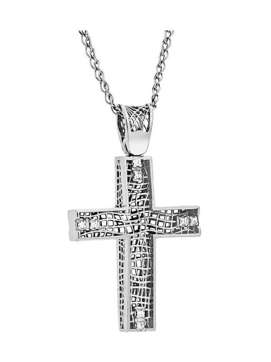 Women's White Gold Cross 14K