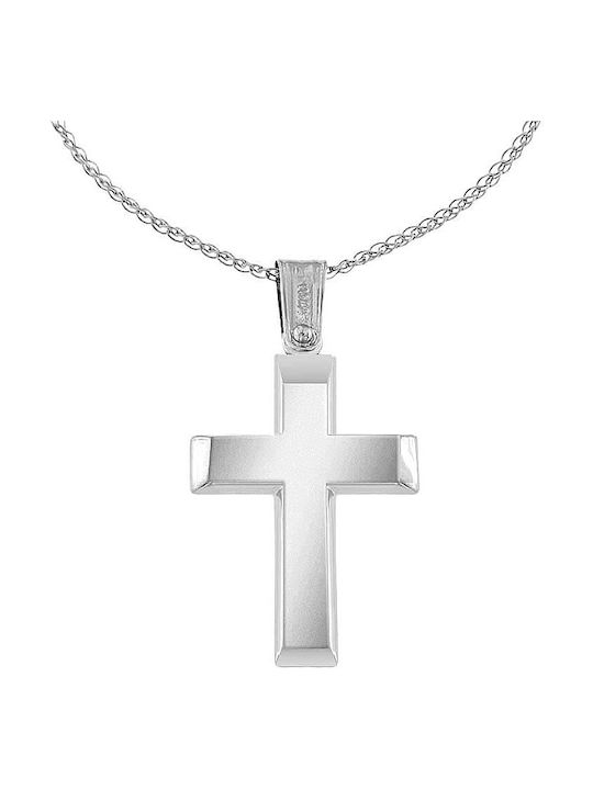 Men's White Gold Cross 9K