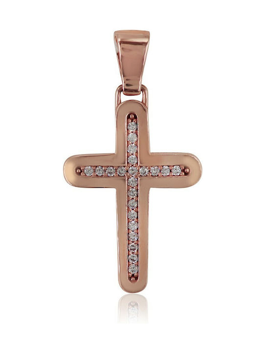 Damen Roségold Kreuz 14K