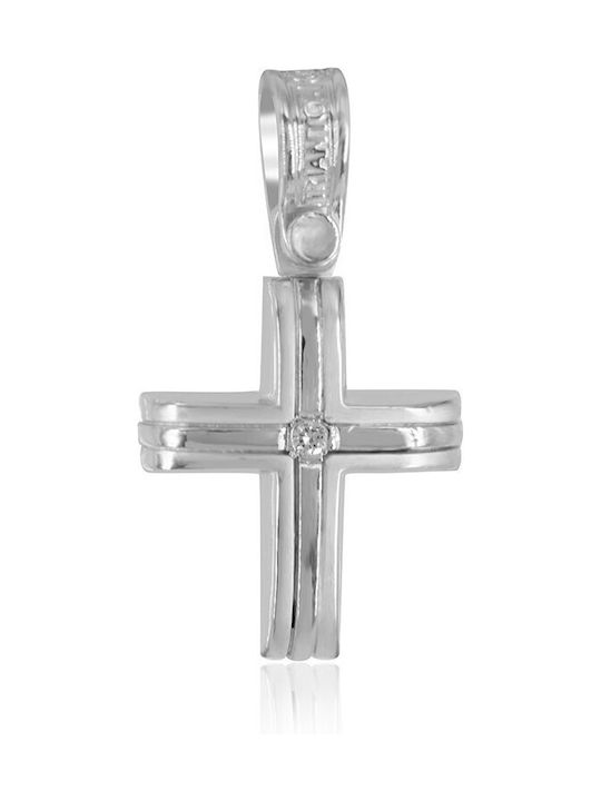 Damen Weißgold Kreuz 14K