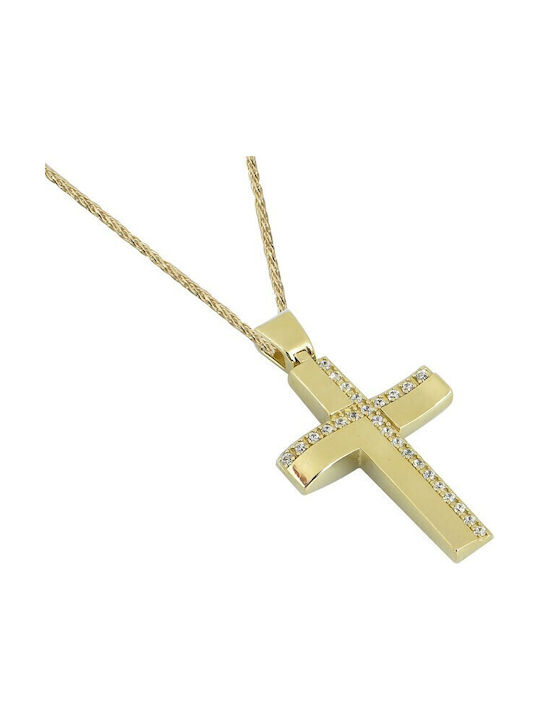 Gold Kreuz 14K mit Kette