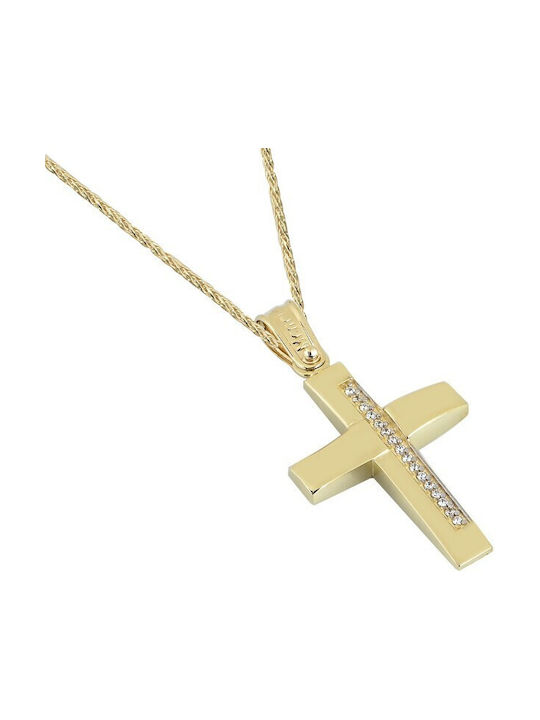 Gold Kreuz 14K mit Kette