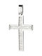 Men's White Gold Cross 14K