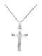 Herren Weißgold Kreuz 14K mit Kette