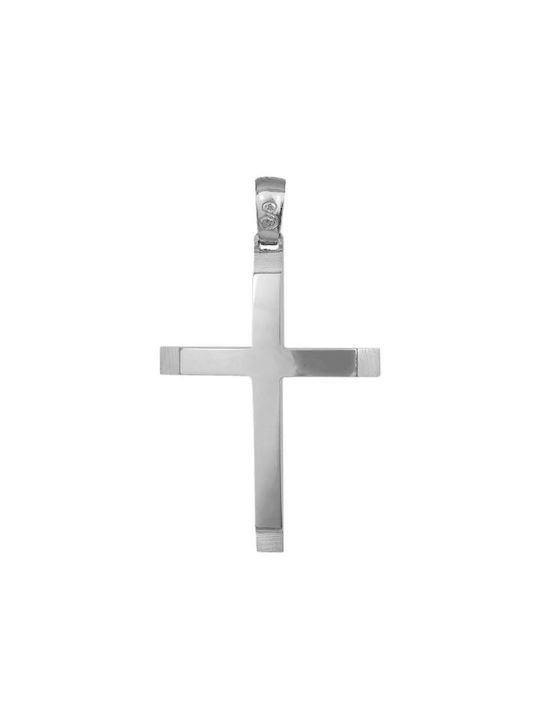 Men's White Gold Cross 14K