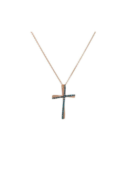 Women's Rose Gold Cross 18K with Chain