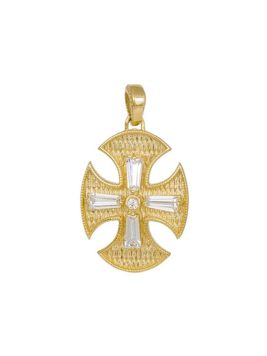 Gold Kreuz 14K Beidseitig