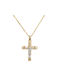 Men's Gold Cross 14K with the Crucified with Chain