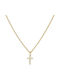 Women's Cross from Gold Plated Silver with Chain