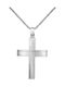 Men's White Gold Cross 14K with Chain