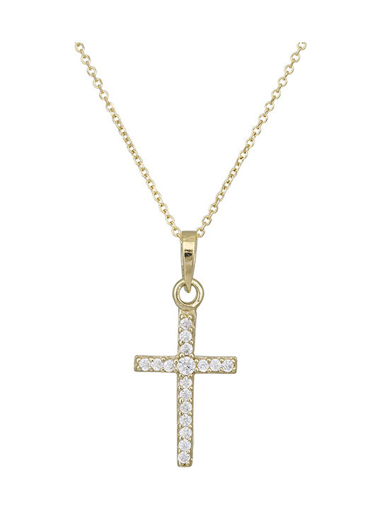 Gold Kreuz 14K mit Kette